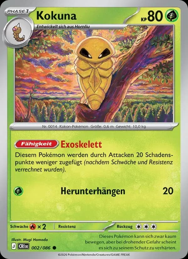 Kokuna — Wachsendes Chaos 2 German Pokémon card