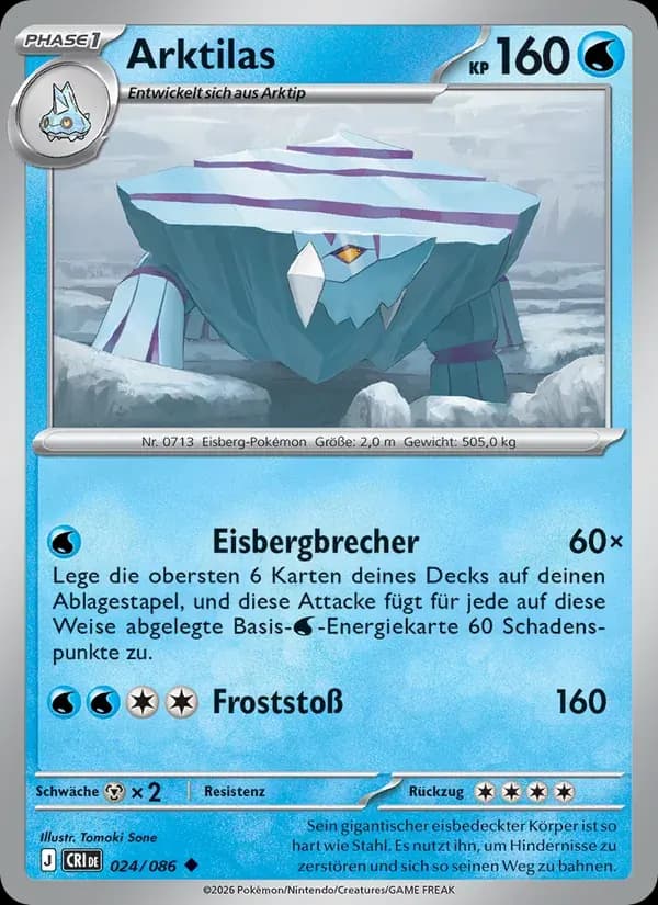Arktilas — Wachsendes Chaos 24 German Pokémon card