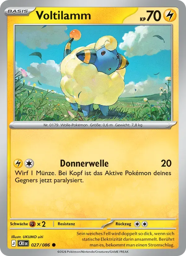 Voltilamm — Wachsendes Chaos 27 German Pokémon card