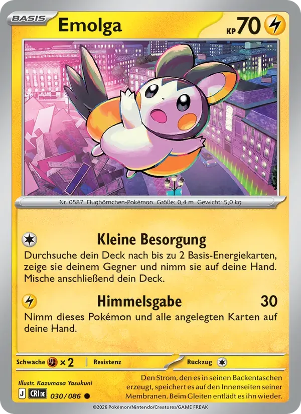 Emolga — Wachsendes Chaos 30 German Pokémon card