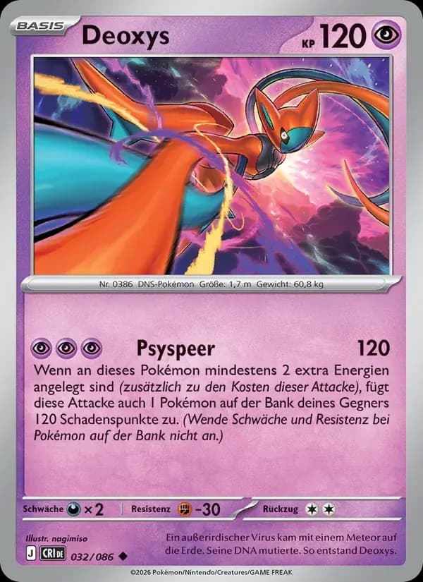 Deoxys — Wachsendes Chaos 32 German Pokémon card