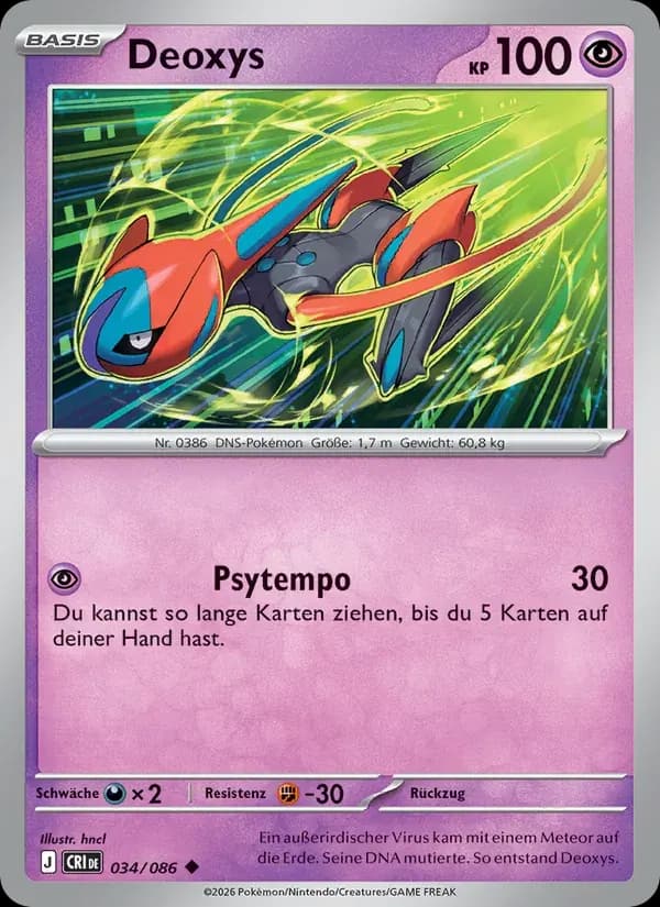 Deoxys — Wachsendes Chaos 34 German Pokémon card