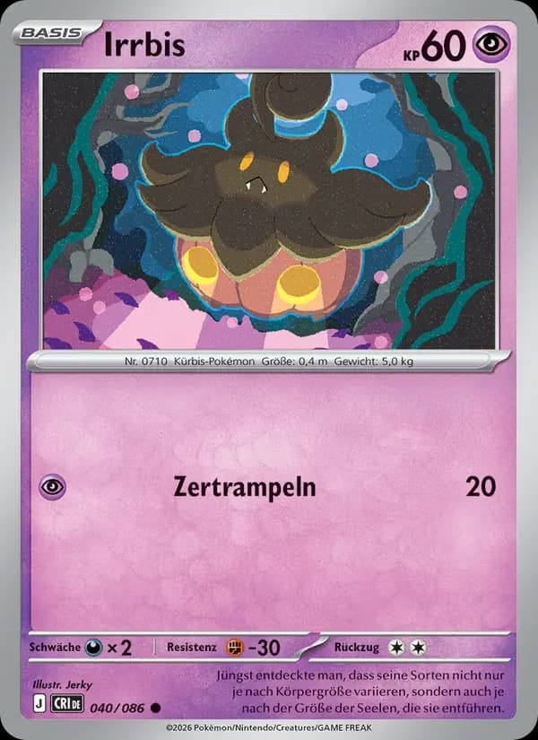 Irrbis — Wachsendes Chaos 40 German Pokémon card