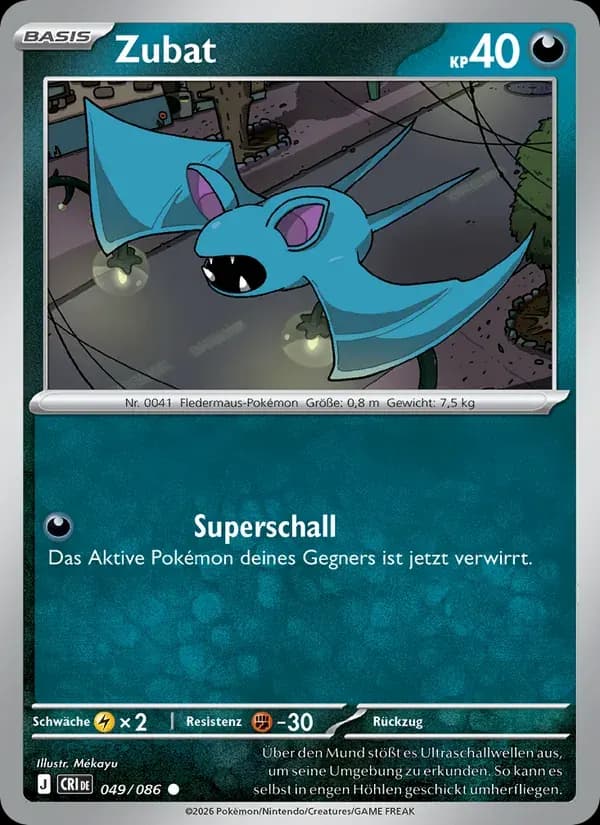 Zubat — Wachsendes Chaos 49 German Pokémon card