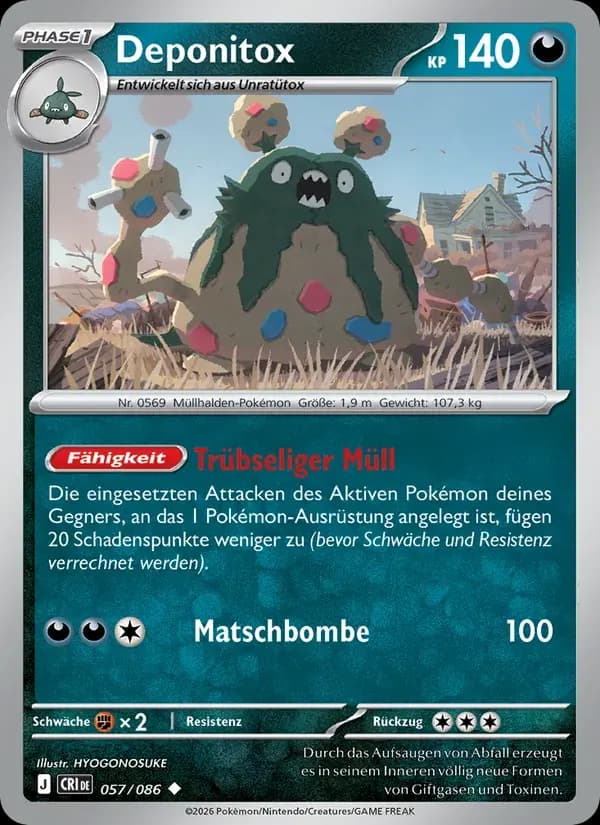 Deponitox — Wachsendes Chaos 57 German Pokémon card