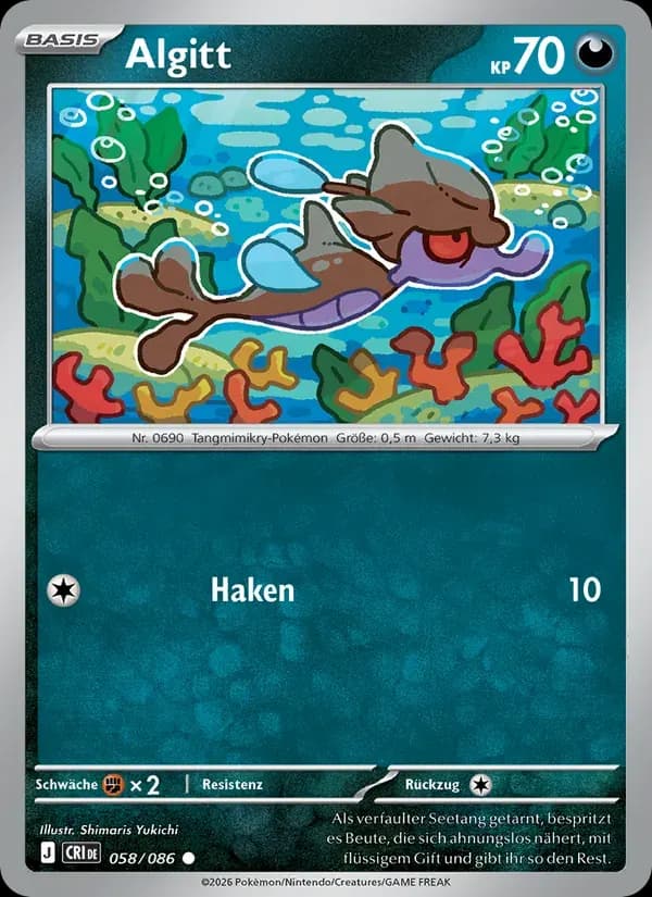 Algitt — Wachsendes Chaos 58 German Pokémon card