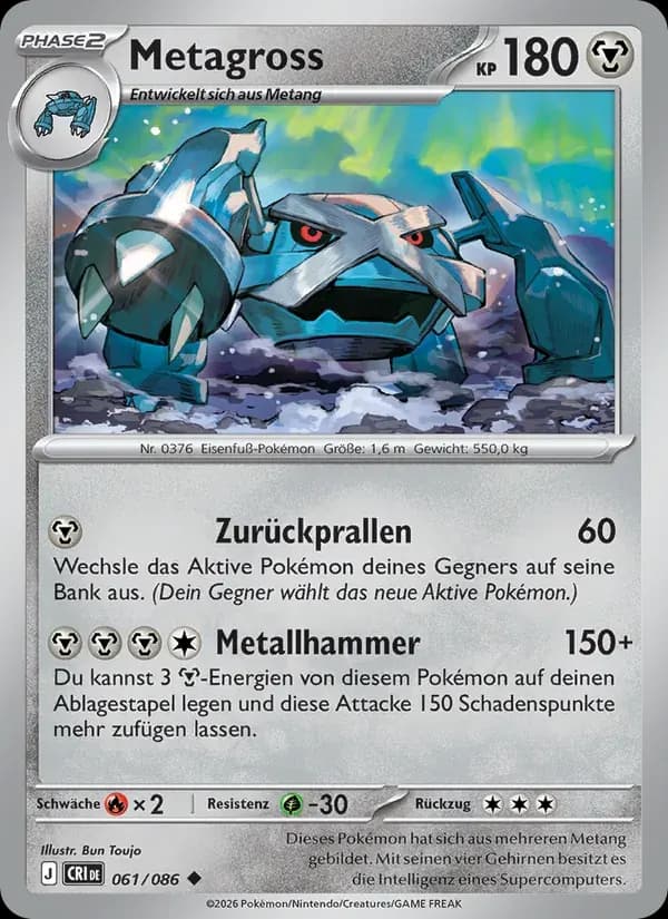 Metagross — Wachsendes Chaos 61 German Pokémon card