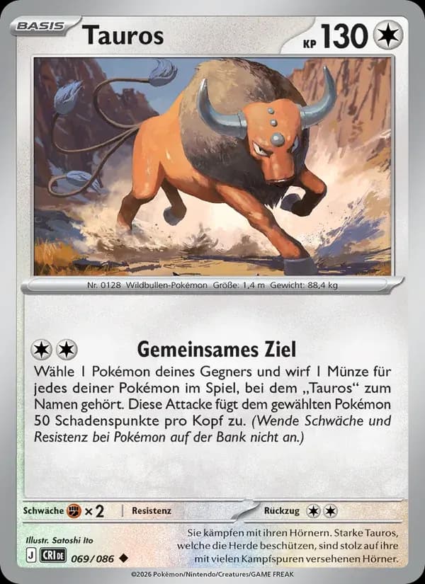 Tauros — Wachsendes Chaos 69 German Pokémon card