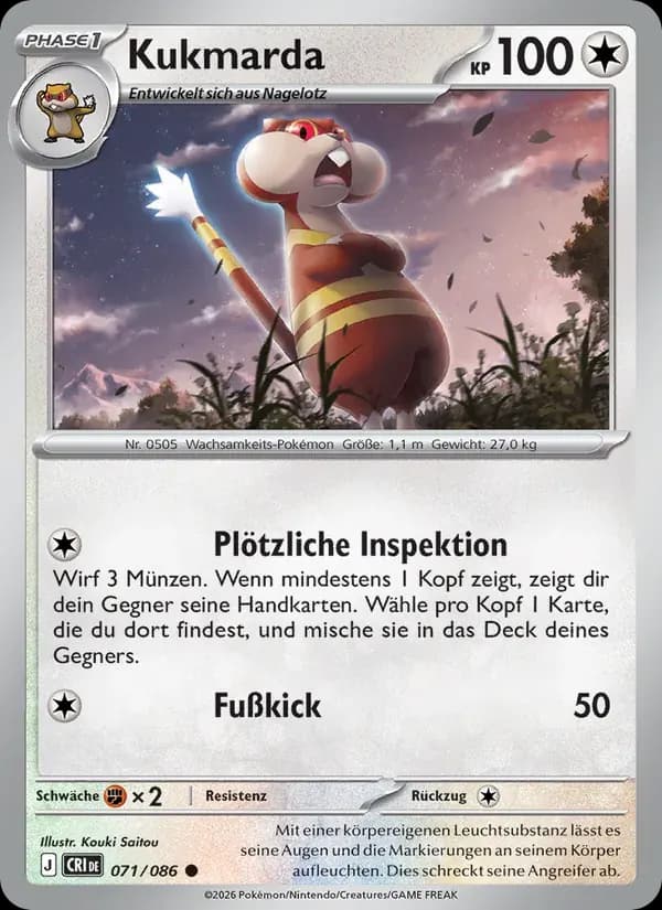 Kukmarda — Wachsendes Chaos 71 German Pokémon card