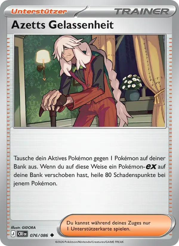 Azetts Gelassenheit — Wachsendes Chaos 76 German Pokémon card