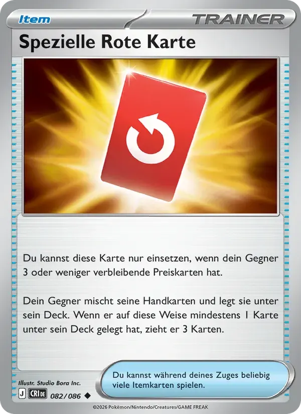 Spezielle Rote Karte — Wachsendes Chaos 82 German Pokémon card