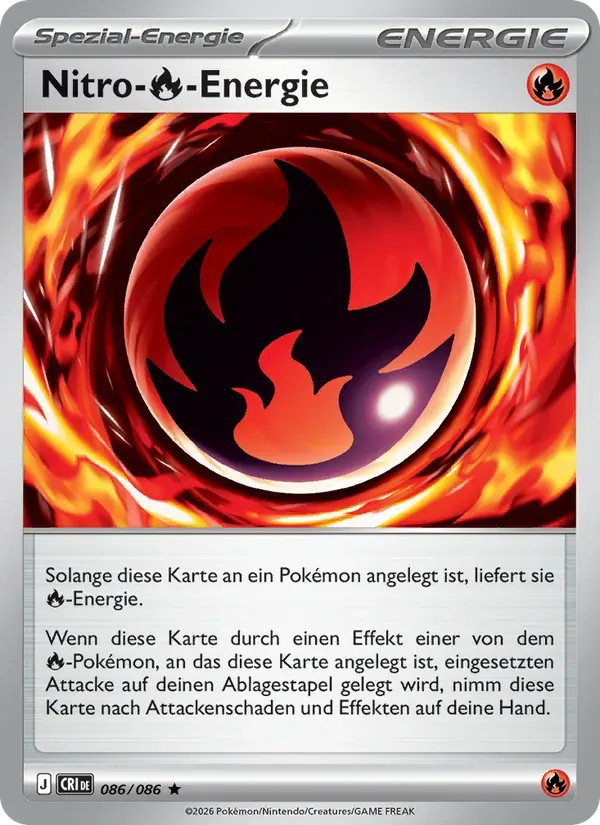 Nitro-Fire-Energie — Wachsendes Chaos 86 German Pokémon card