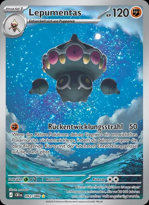 Lepumentas — Wachsendes Chaos 92 German Pokémon card