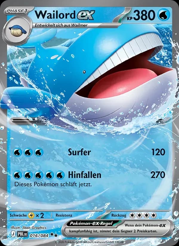 Wailord-ex — Dunkelnacht 16 German Pokémon card