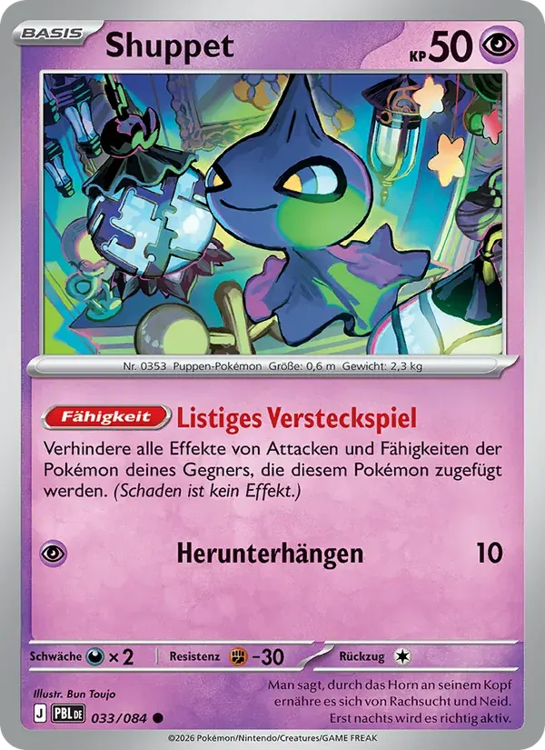 Shuppet — Dunkelnacht 33 German Pokémon card