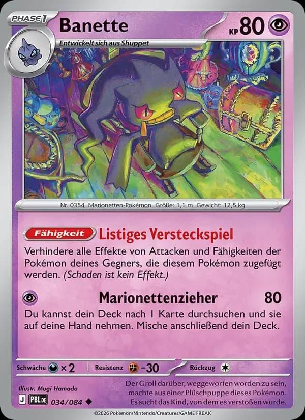 Banette — Dunkelnacht 34 German Pokémon card