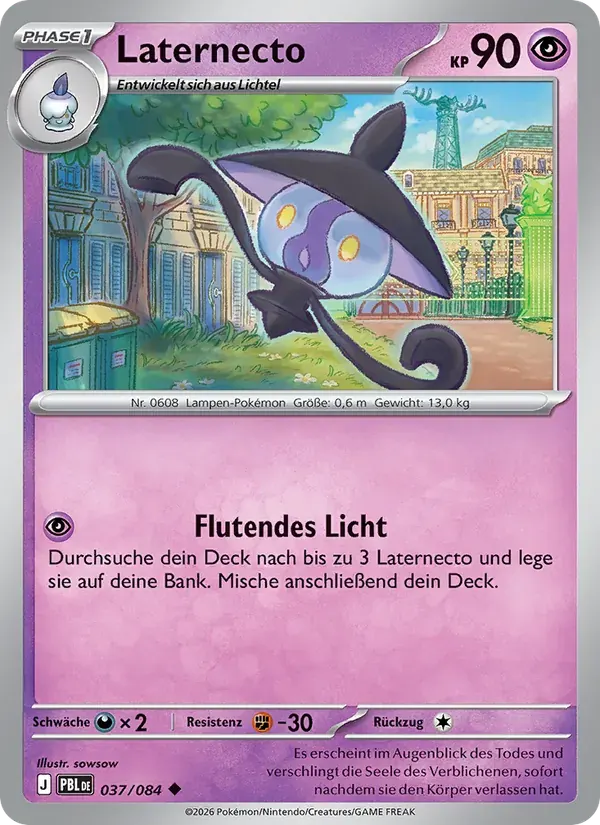 Laternecto — Dunkelnacht 37 German Pokémon card
