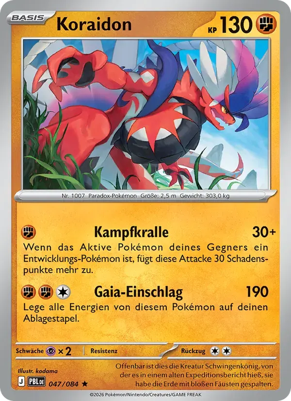 Koraidon — Dunkelnacht 47 German Pokémon card