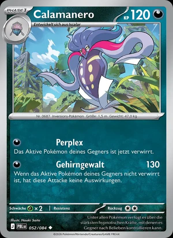 Calamanero — Dunkelnacht 52 German Pokémon card