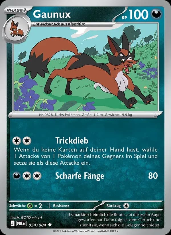 Gaunux — Dunkelnacht 54 German Pokémon card