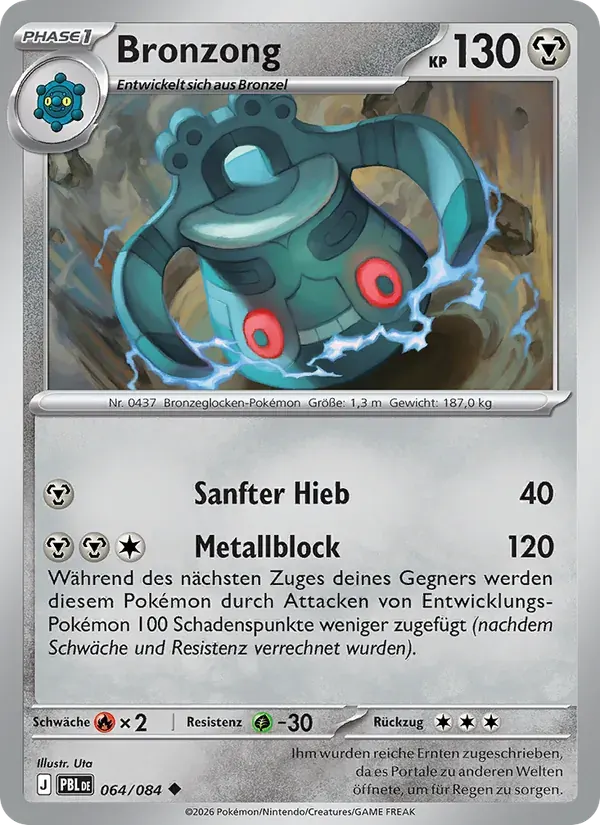 Bronzong — Dunkelnacht 64 German Pokémon card