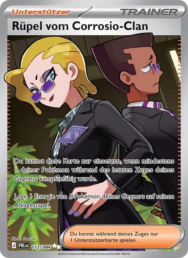 Rüpel vom Corrosio-Clan — Dunkelnacht 112 German Pokémon card