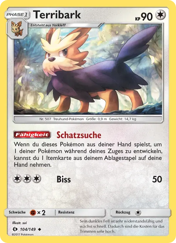 Terribark — Sonne & Mond 104 German Pokémon card