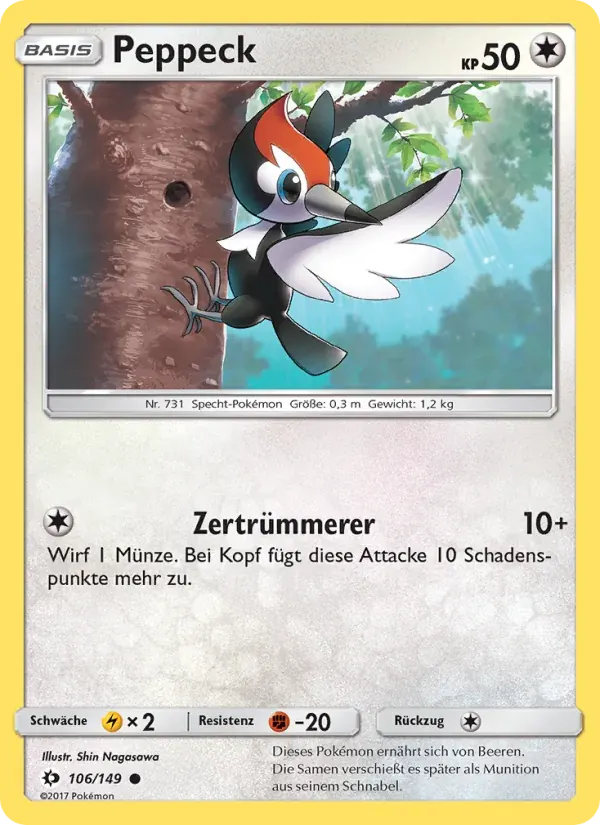 Peppeck — Sonne & Mond 106 German Pokémon card