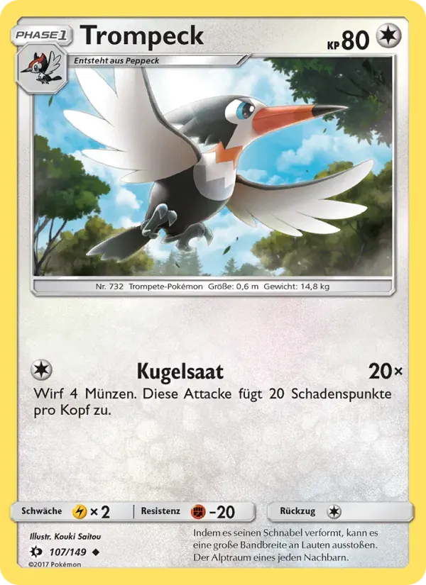 Trompeck — Sonne & Mond 107 German Pokémon card