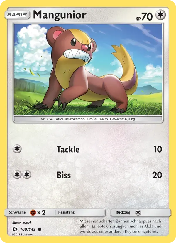 Mangunior — Sonne & Mond 109 German Pokémon card