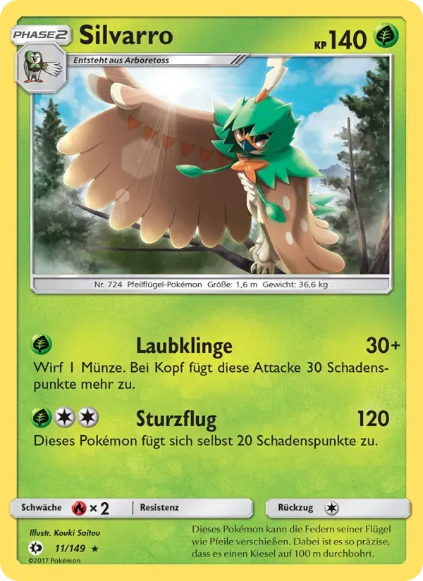 Silvarro — Sonne & Mond 11 German Pokémon card