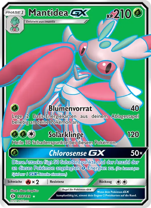 Mantidea GX — Sonne & Mond 138 German Pokémon card