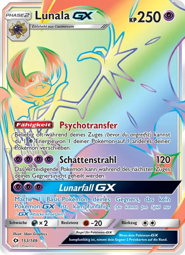 Lunala GX — Sonne & Mond 153 German Pokémon card