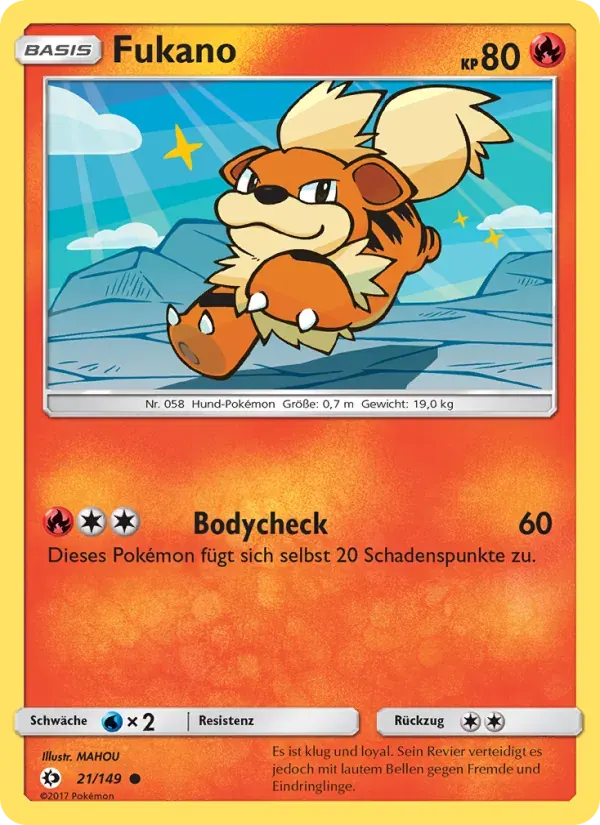 Fukano — Sonne & Mond 21 German Pokémon card
