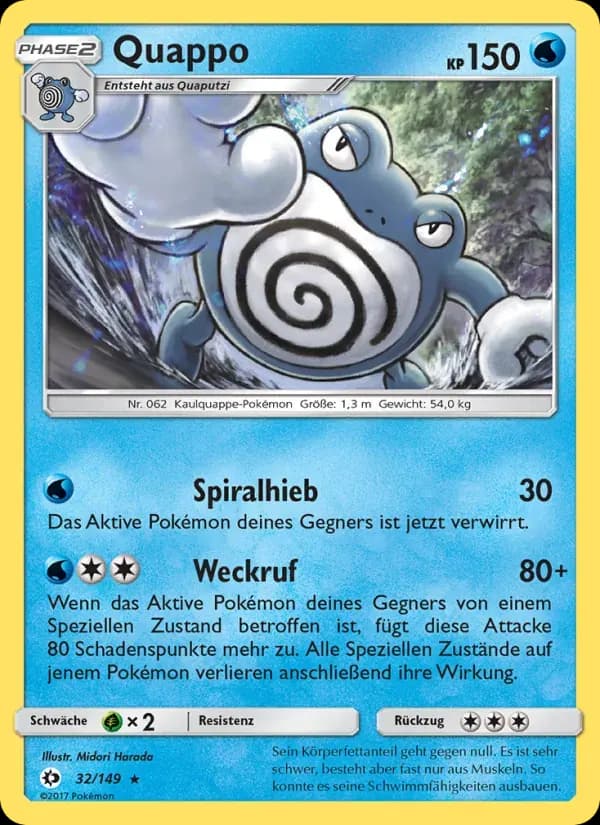 Quappo — Sonne & Mond 32 German Pokémon card