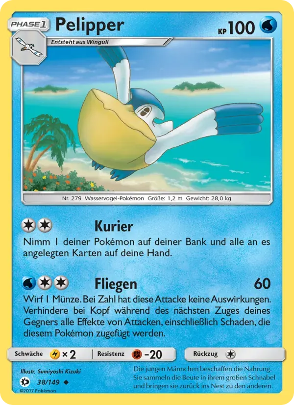 Pelipper — Sonne & Mond 38 German Pokémon card