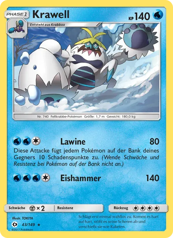 Krawell — Sonne & Mond 43 German Pokémon card