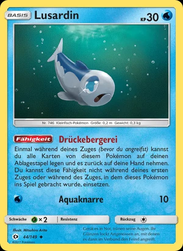 Lusardin — Sonne & Mond 44 German Pokémon card