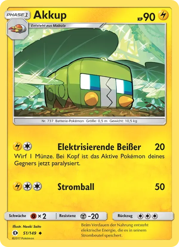 Akkup — Sonne & Mond 51 German Pokémon card
