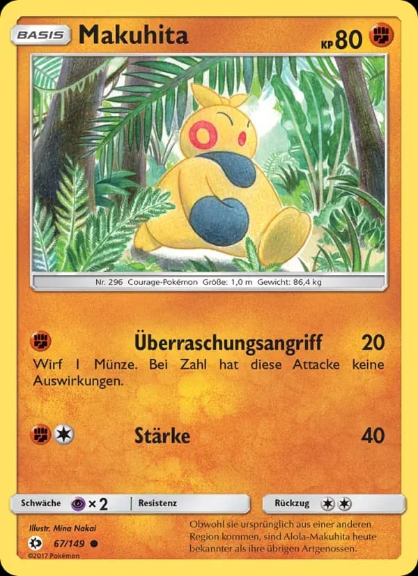 Makuhita — Sonne & Mond 67 German Pokémon card