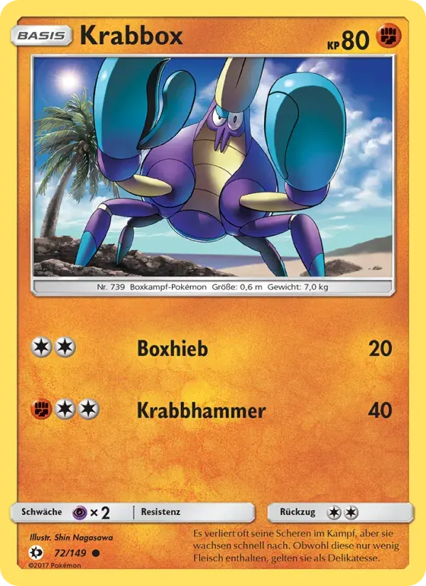 Krabbox — Sonne & Mond 72 German Pokémon card
