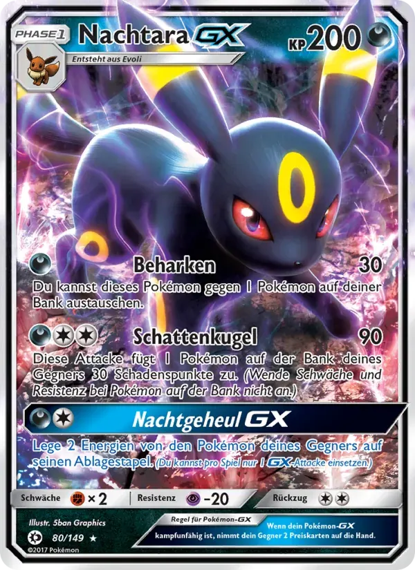 Nachtara GX — Sonne & Mond 80 German Pokémon card