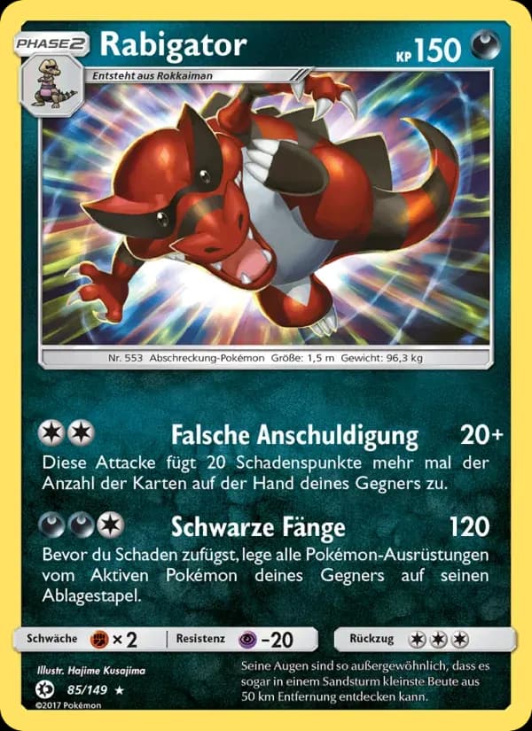 Rabigator — Sonne & Mond 85 German Pokémon card