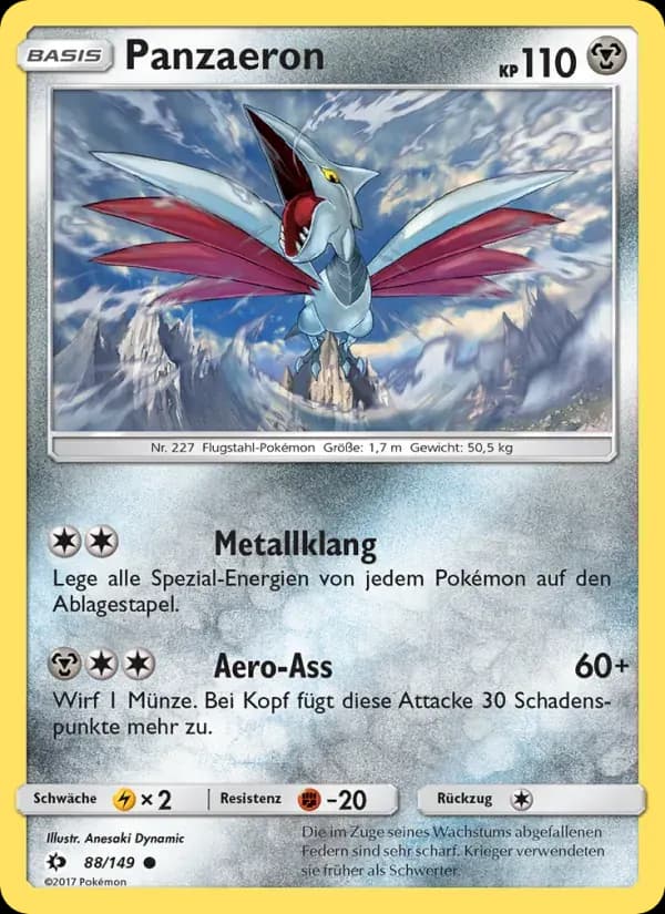 Panzaeron — Sonne & Mond 88 German Pokémon card