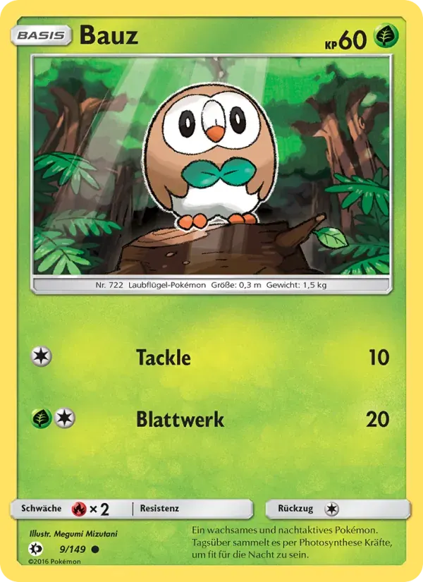 Bauz — Sonne & Mond 9 German Pokémon card