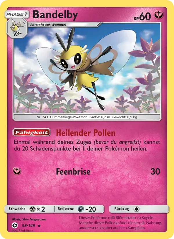 Bandelby — Sonne & Mond 93 German Pokémon card