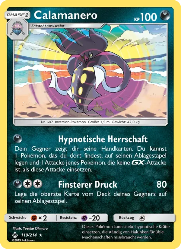 Calamanero — Kräfte im Einklang 119 German Pokémon card