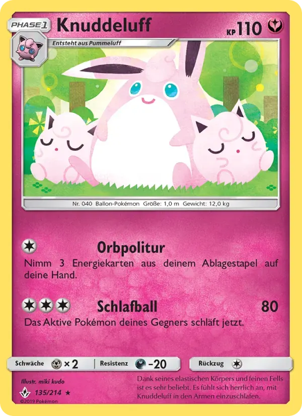 Knuddeluff — Kräfte im Einklang 135 German Pokémon card