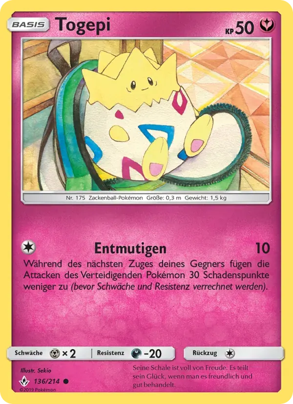 Togepi — Kräfte im Einklang 136 German Pokémon card