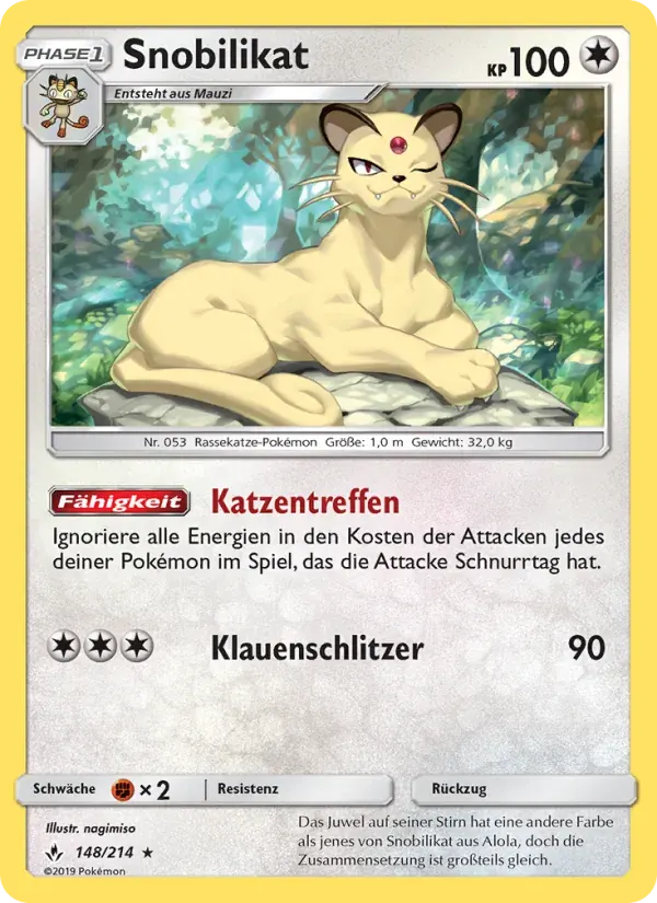 Snobilikat — Kräfte im Einklang 148 German Pokémon card